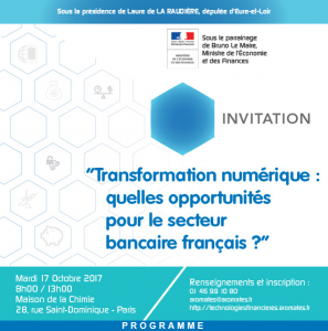 Colloque "Transformation numérique: quelles opportunités pour le secteur bancaire français ?" @ Maison de la chimie | Paris | Île-de-France | France